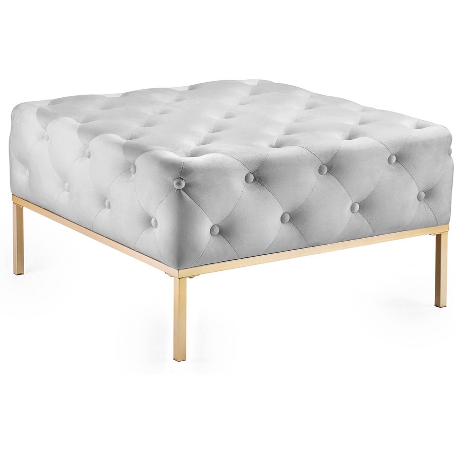 Пуф Glasar квадратный серый 78х78х44 см