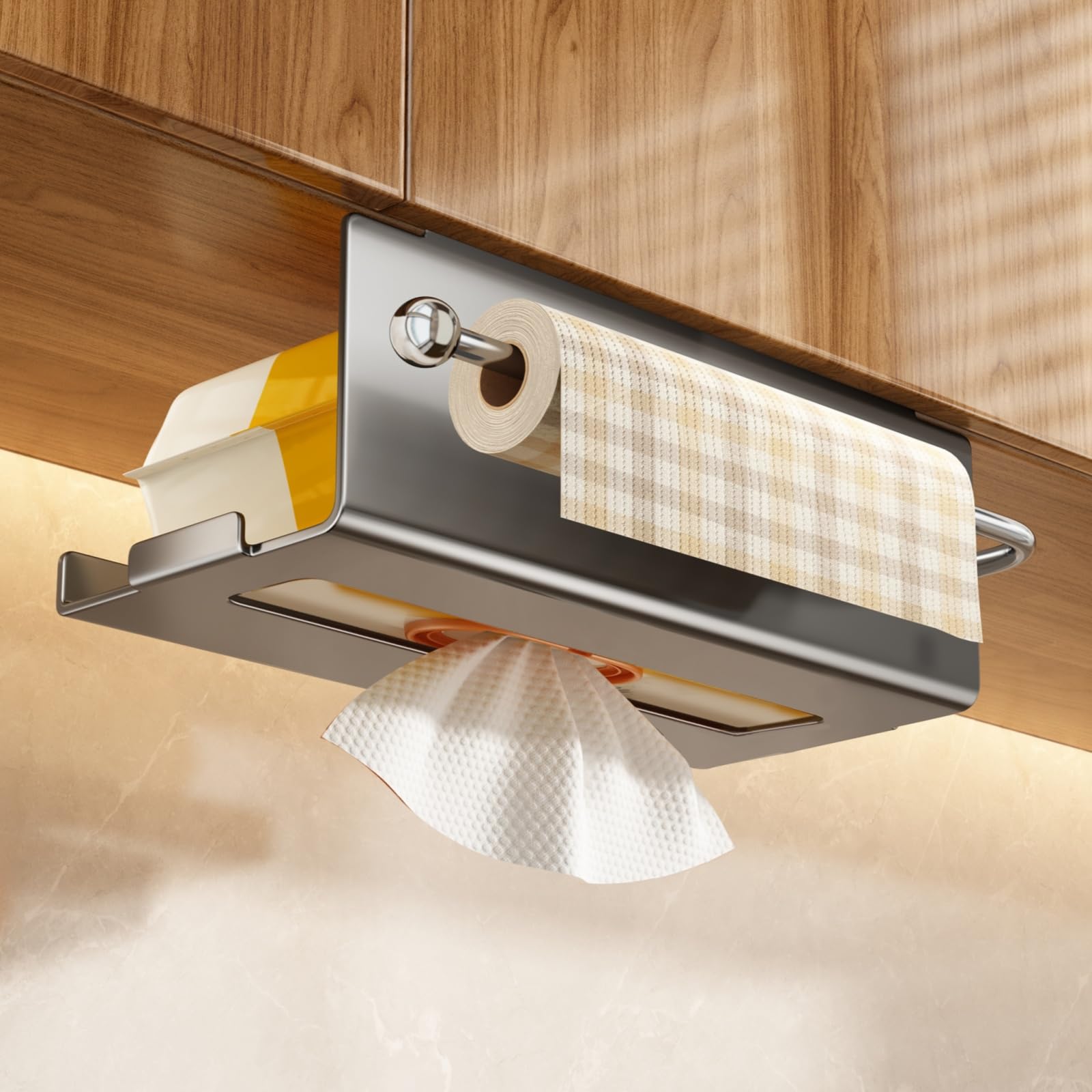 Кухонная бумага Подвесная бумага для обертывания Водонепроницаемая и рулонная бумага Кухонная бумага Салфетка VOLPONE Настенный держатель, Держатель, Металл, Защищенный от ржавчины, Держатель, Подставка,