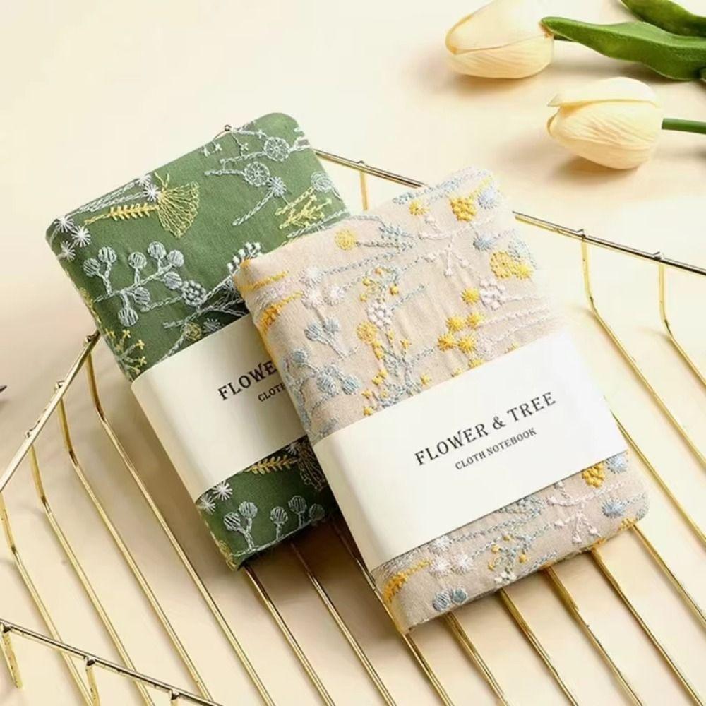 Нерегулярная вышивка Цветок А6 Портативный Справочник Ультра-Толстый Дневник Книга Студента жёлтый