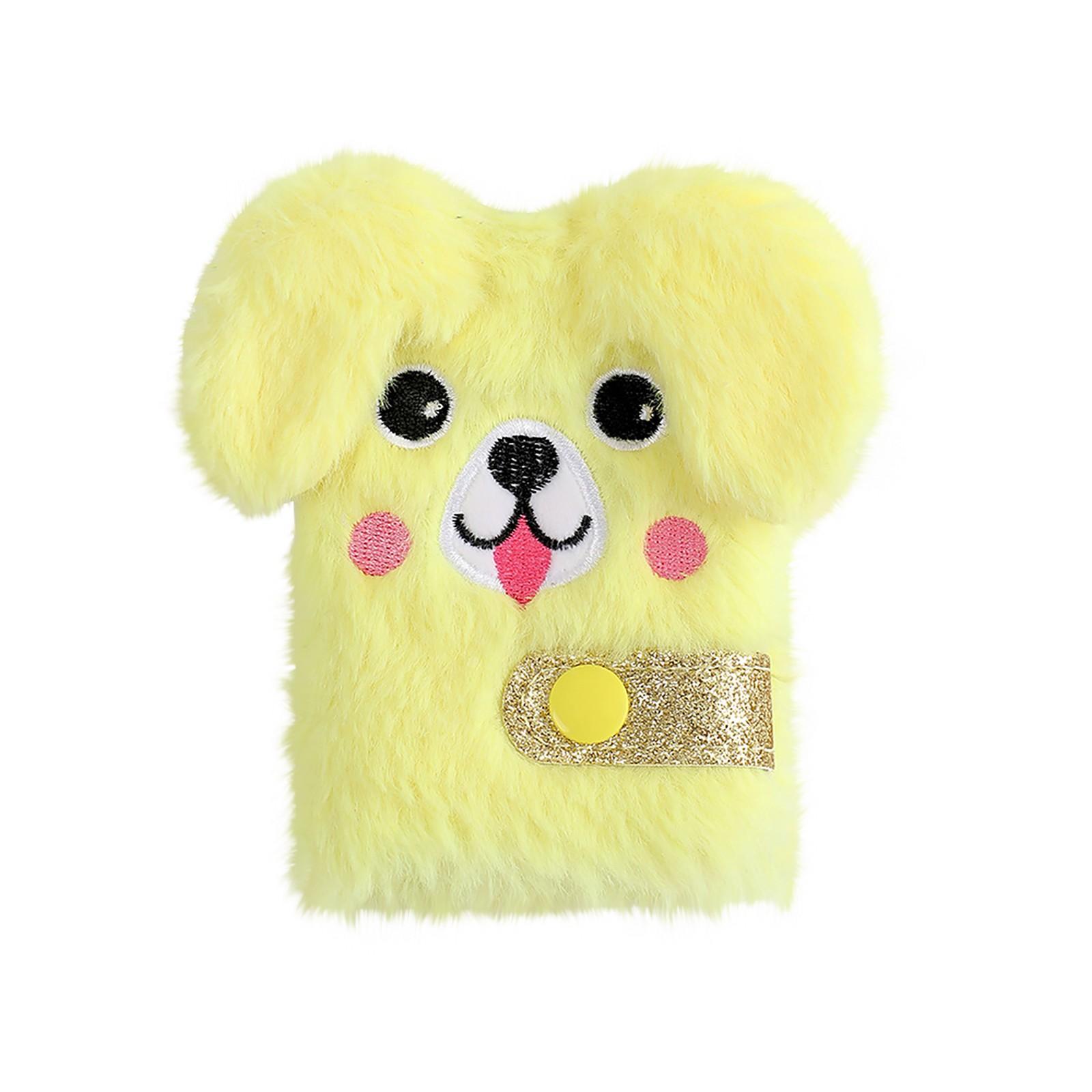 Мультяшный плюшевый блокнот для студента A5 Дневник для девочки Справочник для девочки Подарочная книга One Size жёлтый